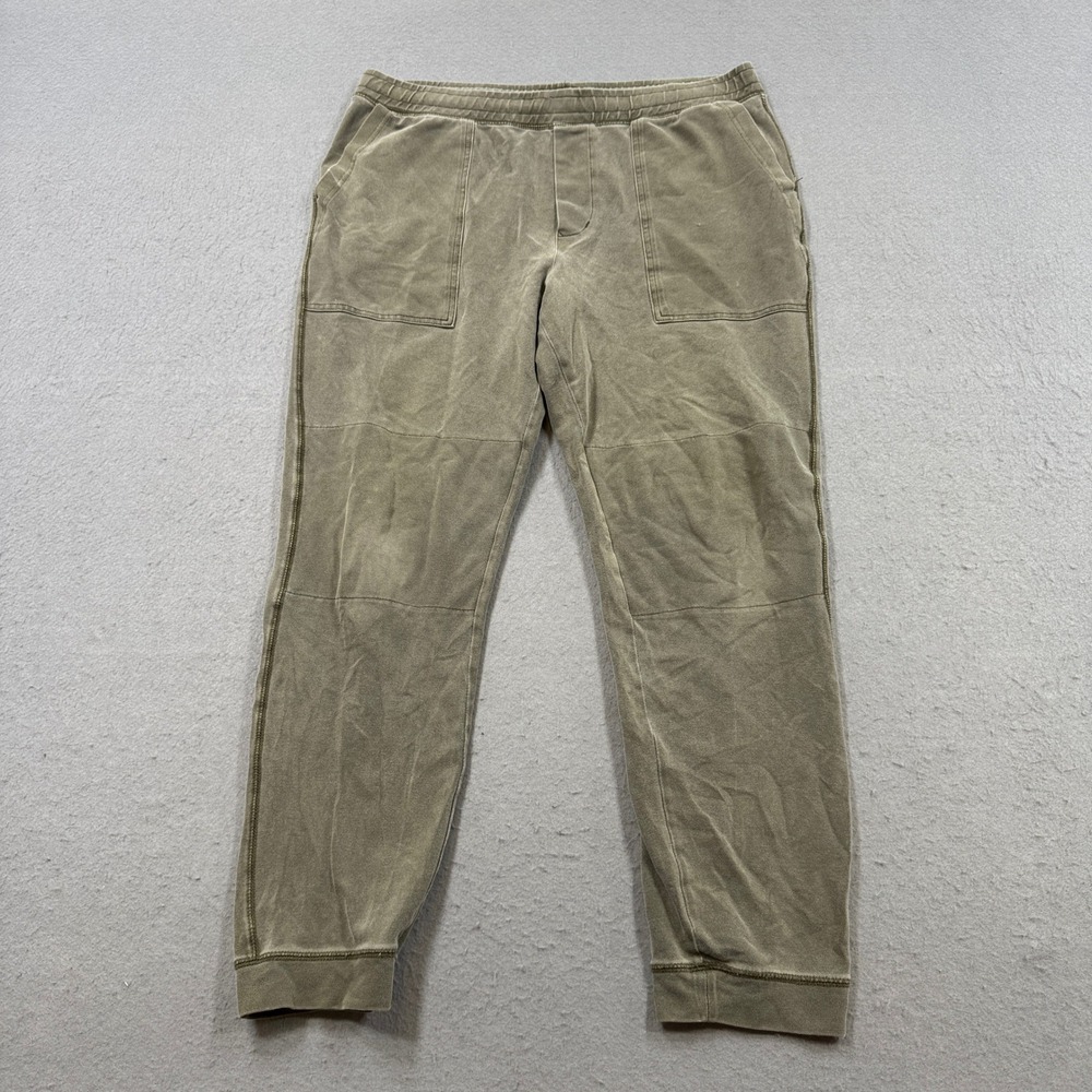 Roots Canada Sweatpants Men's Large Olive Green Tapered Relaxed Fit Loungewear